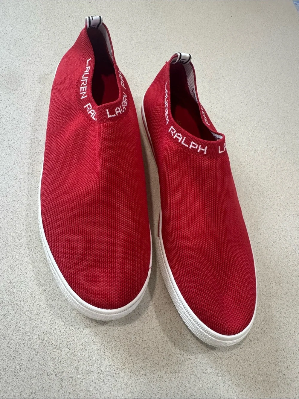 Lauren Ralph Lauren Red Knit Slip-On Sneakers for Men